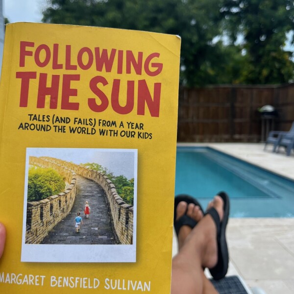 following the sun - reading poolside