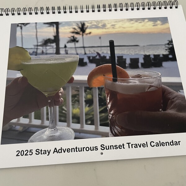 2025 Stay Adventurous Travel Sunset Calendar Cover 