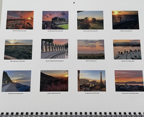 all 12 months of 2025 stay advenutrous sunset travel claendar for 2025