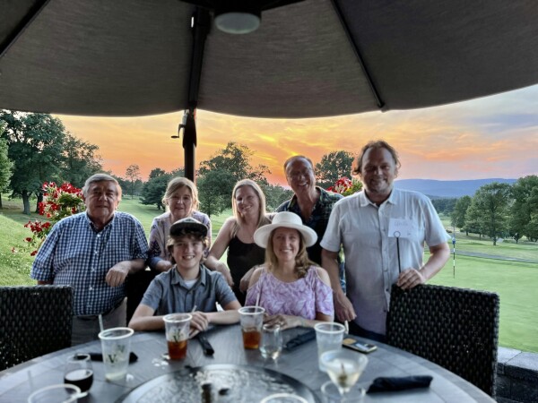 family celebrating summer at the valley country club in sugarloaf, PA